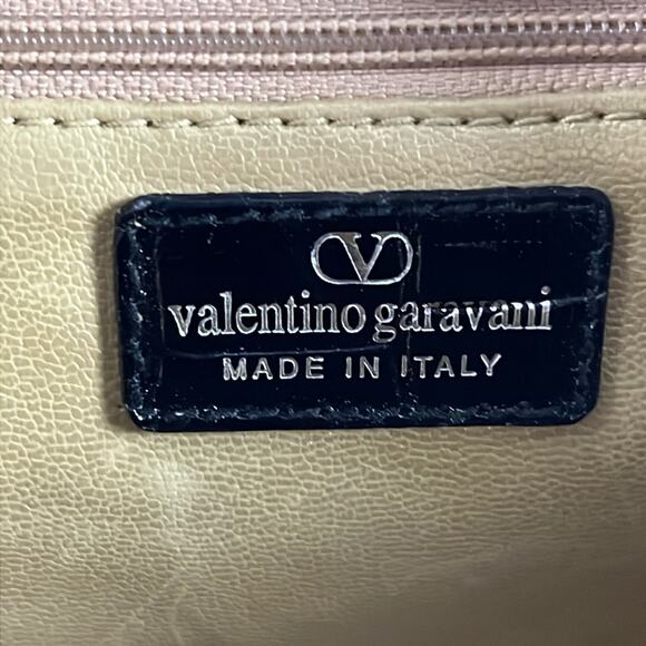 Valentino Garavani Croc Embossed Leather Handbag - Picture 9 of 12